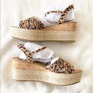Fergalicious Pardy Leopard Print platform Espadrille Sandal